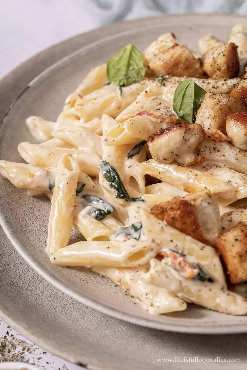Cremige Pasta mit getrockneten Tomaten und Hähnchen(2 Personen)